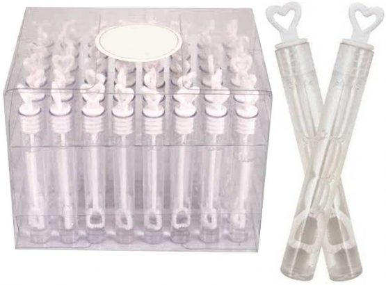 SHATCHI 96 Wedding Wand Heart Tube Bubble Favours Table Decoration Party Accessories, non-toxic, 96pcs - Image 3