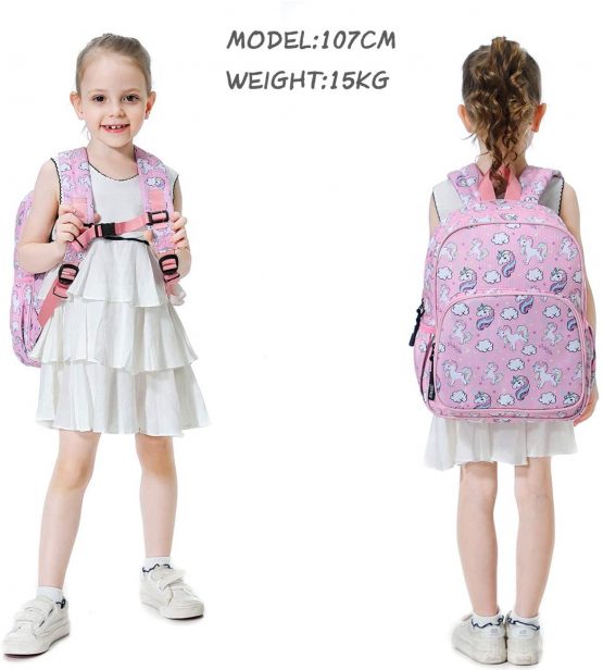 Backpack for Girls,RAVUO Cute Unicorn Toddler Backpack Lightweight Little Kids Backpack School Bag with Chest Strap - Image 2