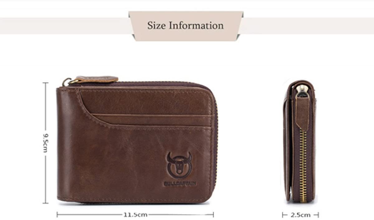 BULLCAPTAIN Leather Wallet Zipper Men Wallet - Image 2