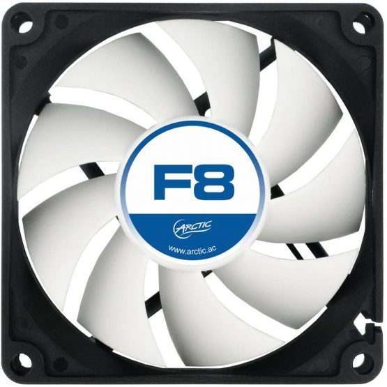 ARCTIC F8 - 80 mm Standard Case Fan, quite motor, Computer, Push- or Pull Configuration, Fan Speed: 2000 RPM - Black, White - Image 2