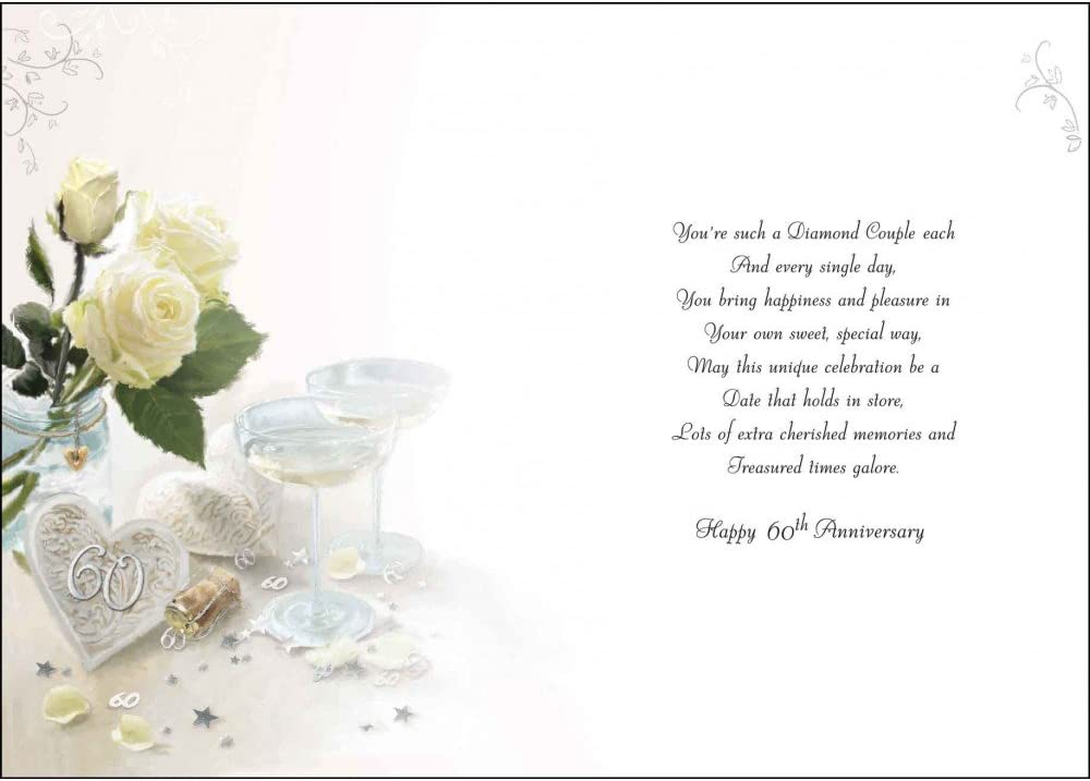 On Your Diamond Wedding Anniversary - Special Wishes, beige|grey, 157mm x 235mm - Image 2