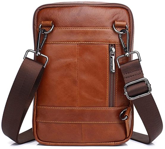 Xieben Vintage Leather Shoulder Messenger Bag for Men Travel Business Crossbody Pack Wallet Satchel Sling Chest Bags - Image 3