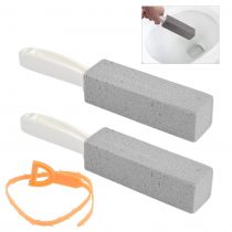 FOCCTS 2 Pcs Foot Care/Toilet Pumice Cleaning Stone with Handle Dead Hard Skin Callus Remover and Clean Hard Water Ring Rust Stain of Toilet/Bathtub with Extra Drain Snake Pipe Cleaner