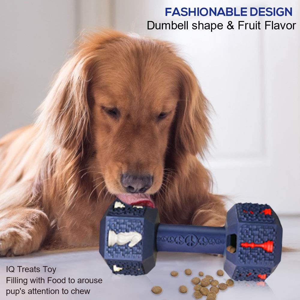 M.C.works Dog Chew Toys for Average Chewers Indestructible Dog Toys Tough Natural Rubber Toy for Small Medium Dogs Dumbbell Shape - Image 4