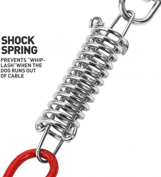 UEETEK Dog Tie Out Cable, 20ft Pet Heavy Cable with Swivel Clip Knot Free for Dogs Up to 110 Pound, Dog Leads for Yard Outdoor Camping - Image 3