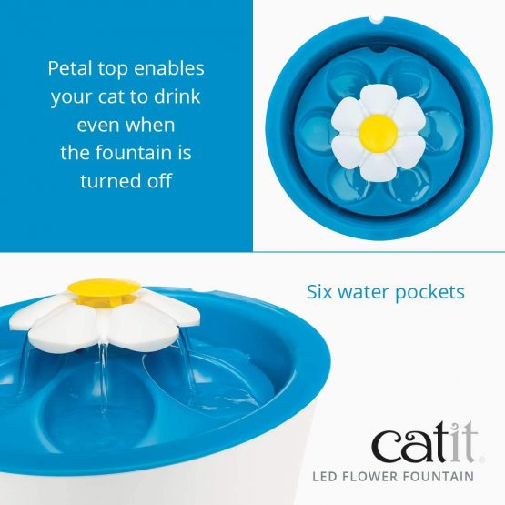 Catit Flower Drinking Fountain with LED Nightlight and Petal Top - Image 4