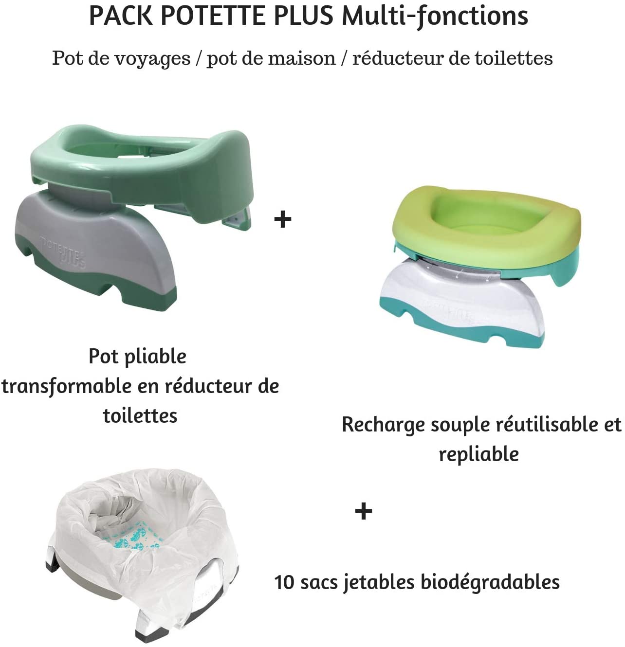 Multifunctional Potty Pack: Travel Pot, Toilet Reducer - Image 2