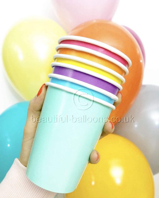 Beautiful Balloons Pastel Rainbow Party Kit - Cups, Napkins and Plates! complete kit - Image 4