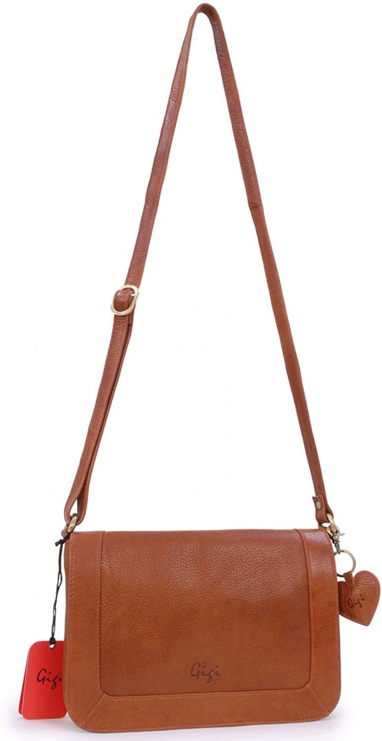 GIGI - Women's Leather Flap Over Cross Body Handbag - Shoulder Bag with Long Adjustable Strap - GIOVANNA 8948 - Image 2