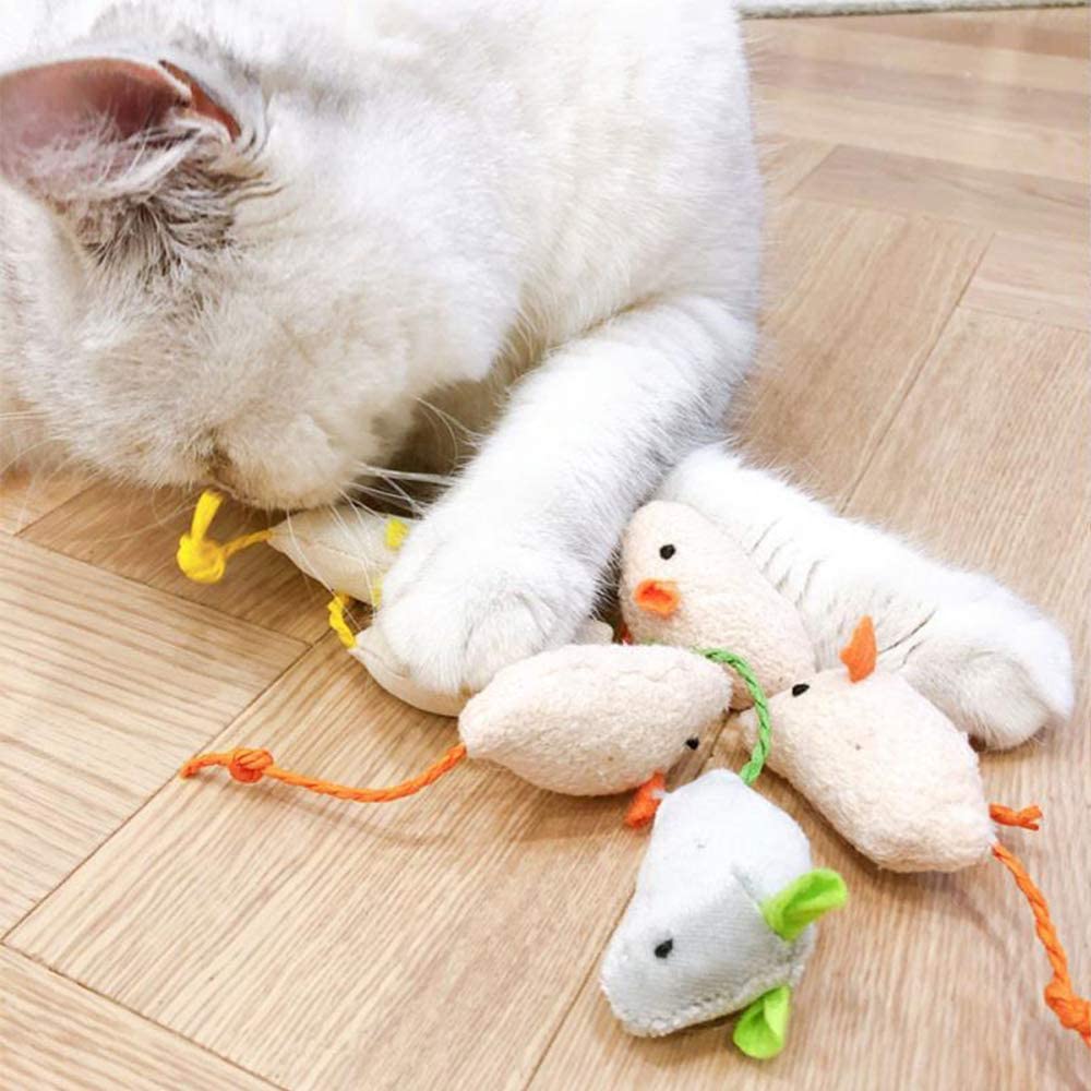 6 Pack Catnip Mouse-shaped Toys for Indoor Cats - Adult & Kitten Cat Toys for Playing Chewing & Teeth Cleaning - Image 2