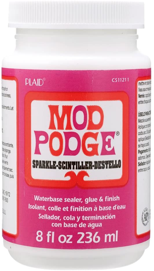 Mod Podge 8 oz Sparkle Waterbase Sealer, Glue and Finish, Clear, Glittery, 8-ounce