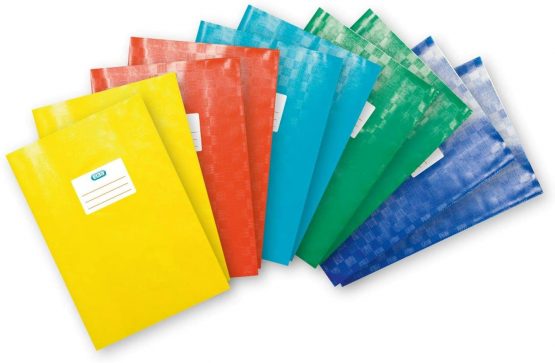 Elba 100800039 Notebook Covers A4 Pack of 10 Embossed Raffia Design Book Cover in 5 Colours Assorted Book Cover Flexible and Wipe-Clean - Image 2