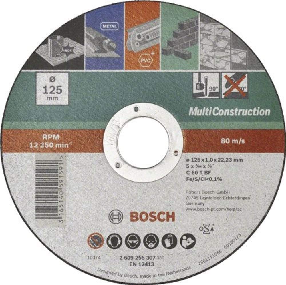 Bosch DIY Trennscheibe Multi Construction für Winkelschleifer (diameter 125 mm, gerade, ACS 60 V BF), multi-coloured
