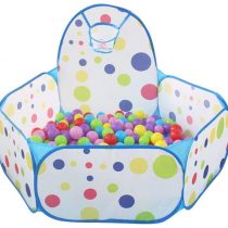 Kids Ball Pit, Indoor & Outdoor Play Tent Playpen Ball Pit Pool with Basketball Hoop Zippered Storage Bag (Balls not Included)-Blue Colour