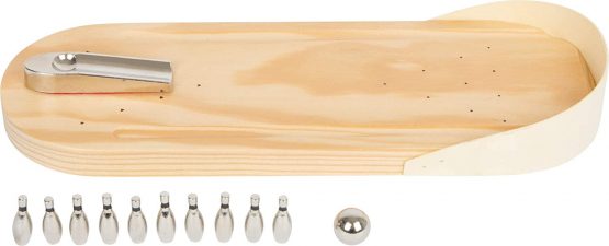 small foot 2877 Wooden table bowling, skill game with 10 metal cones and 1 metal ball, from 3 years old - Image 2