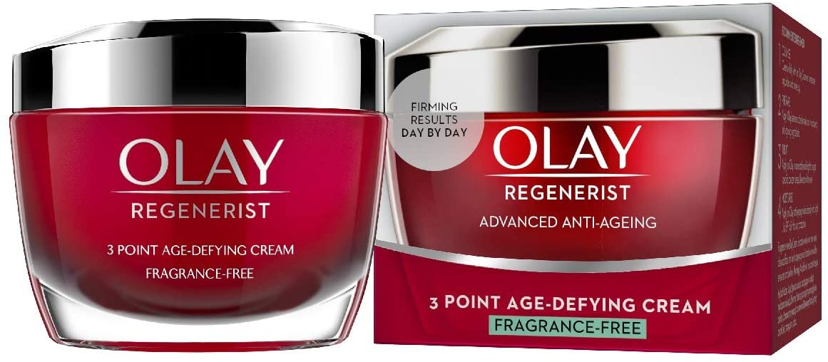 Olay Regenerist Day Face Cream, Anti-Wrinkle + Active Firming Skincare Moisturiser, Anti-Ageing Niacinamide and Peptides