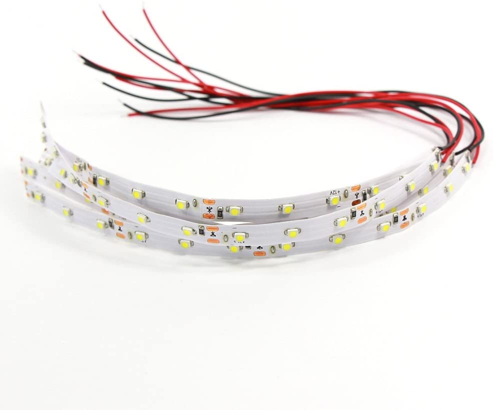 DD08W 5pcs Prewired Bright White Strip Led 3528 SMD LED Light Self-adhesive 12V ~ 18V 20CM for model train layout New