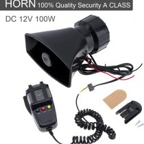 Car Electronic Warning Siren Motorcycle Alarm Firemen Ambulance Loudspeaker with MIC 100W 12V 3 Sound