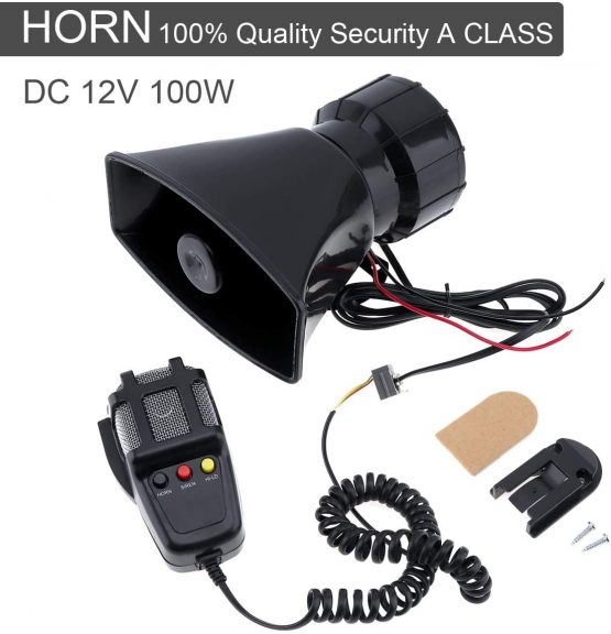 Car Electronic Warning Siren Motorcycle Alarm Firemen Ambulance Loudspeaker with MIC 100W 12V 3 Sound
