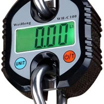 Rhorawill Crane Scale 150kg Double Accuracy Electronic Digital Hook Scale Mini LCD Loop Hanging Scale Luggage Fishing Scale Heavy Duty Weight Balance with Tare Function Black