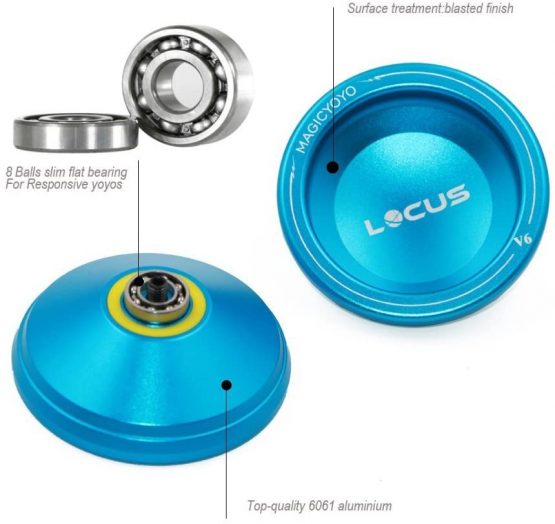 MAGICYOYO Yoyo for Kids Responsive Yo-yos Beginner Yoyos V6 LOCUS Space Metal Yo-yo Pro Yo Yo Set Toy Deep Blue - Image 2