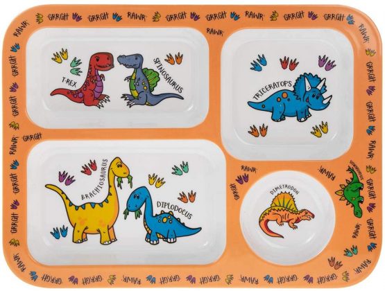 Lesser & Pavey LP42488A Dinosaur Plate Tray, Melamine, 30 x 23 x 2cm