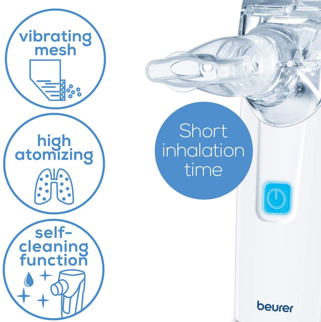 Beurer IH55 Portable Nebuliser With Travel Pack, UK Plug, Adults & Children, Colds, Asthma & Respiratory Issues - Image 3
