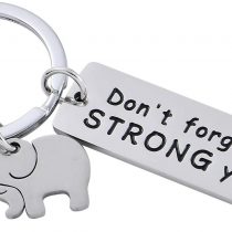 BESPMOSP Inspirational Keychain Don't Forget How Strong You are Keyring Graduation Gifts Elephant Lovers (Don't Forget How Strong You are)