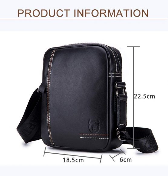 HARMILIY Men Leather Handbag Shoulder Bag IPAD Business Messenger Backpack Crossbody Casual Tote Sling Travel Bag with Top-handle and Adjustable Removable Detachable Shoulder Strap - Image 2