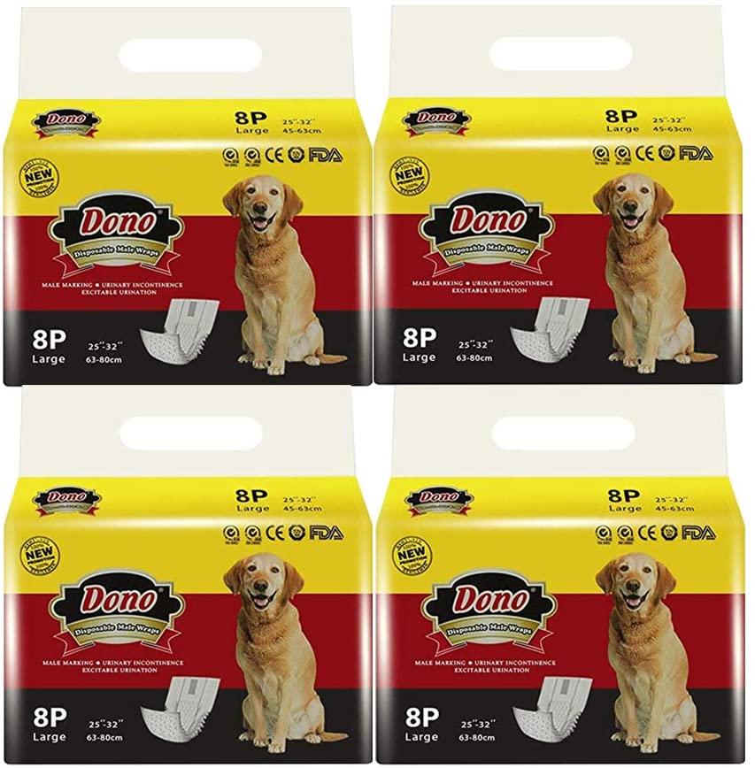 Dono Disposable Dog Nappies Male Dog Wraps Super Absorbent Soft Pet