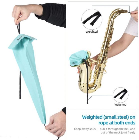 Imelod Saxophone Cleaning kit with Case for Alto Tenor Clarinet Flute and other Wind & Woodwind Struments Including Sax Cleaning Cloth(4pcs),Mouthpiece Brush(Dark Gray) - Image 3