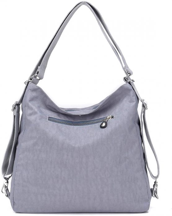 Outreo Girls Messenger Bag Women Handbag Side Shoulder Bag Casual Backpack Sport for Travel Satchel Crossbody Cross Body Bag Nylon (Grey) - Image 3