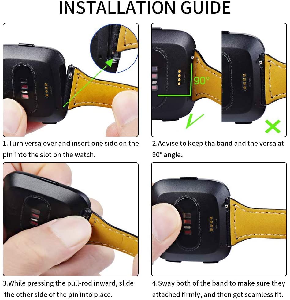 Chofit Bands Compatible with Fitbit Versa/Versa 2/Versa Lite Strap Band Slim Leather Flower Printing Wristband Bracelet Accessory - Image 3