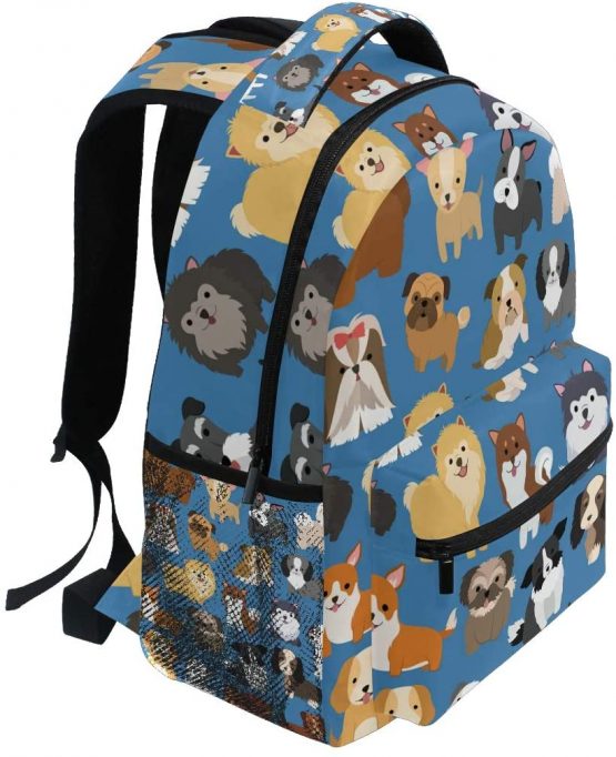 Boys Puppy Backpacks for School Blue Cute Dog Bookbags for Kids Teen Toddler Fashion Daypack Rucksack Travel Laptop Bag - Image 2