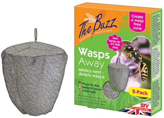 ZERO IN STV369 Wasps Away 2 Pack (Humane Chemical-Free Wasp Deterrent, Mimics Natural Wasp Nest), Grey, 2.5x17.5x23 cm - Image 3