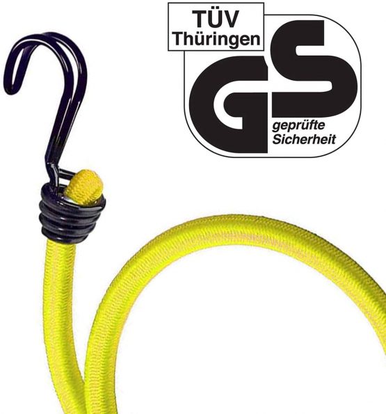 Master Lock 3022EURDAT Bungees with Reverse Hooks, Yellow, 100 cm Bungee, Pack of 2 - Image 2