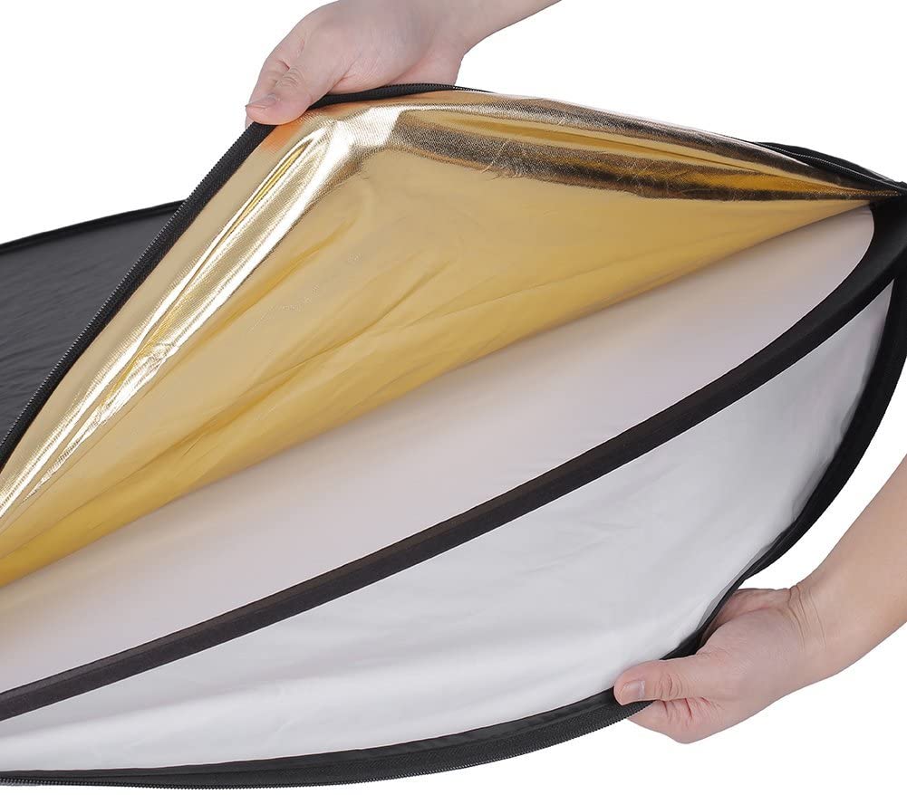 NEEWER 43 Inch/110 Centimeter Light Reflector Light Diffuser 5 in 1 Collapsible Multi Disc with Bag, Translucent, Silver - Image 4