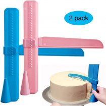 Cake Scraper, 2 Pack Adjustable Fondant Smoother Icing Smoother Fondant Smoothing Tool for Spreading Frosting on Cakes