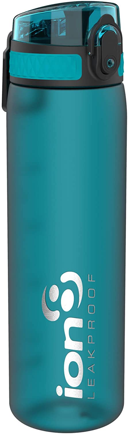 Ion8 Water Bottle, 500 ml/18 oz, Leak Proof, Easy to Open, Secure Lock, Dishwasher Safe, BPA Free, Hygienic Flip Cover