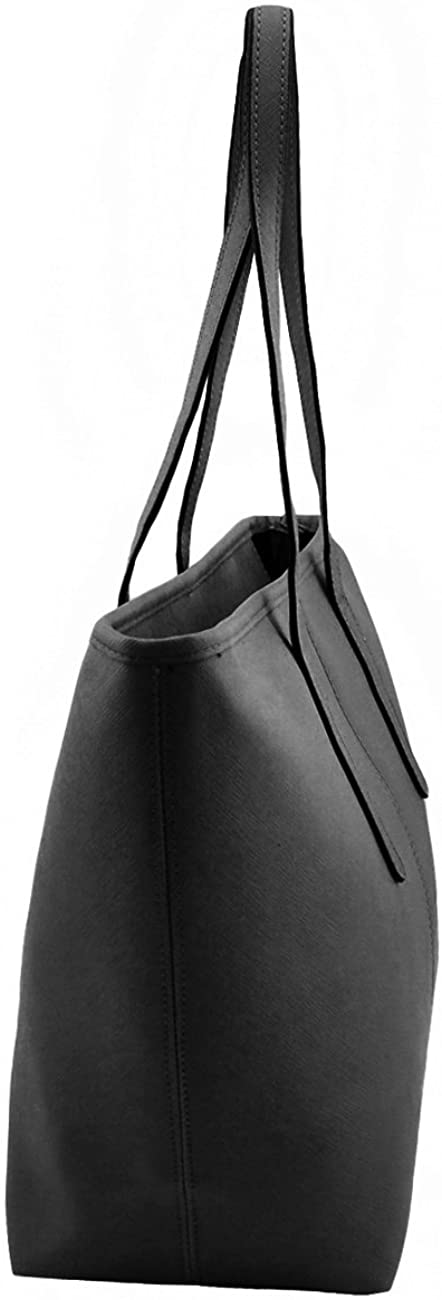 Jieway Women's Fashion Handbag PU Leather Large Capacity Shoulder Bags Tote Bags (Black), 13.4*10.63*3.15inch - Image 4