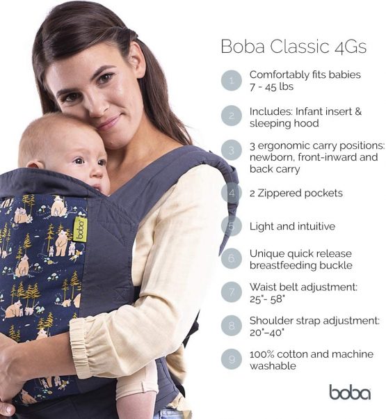 Boba Baby Carrier Classic 4Gs - Dusk - Backpack or Front Pack Baby Sling for 7 lb Infants and Toddlers Up to 45 Pounds - Image 2