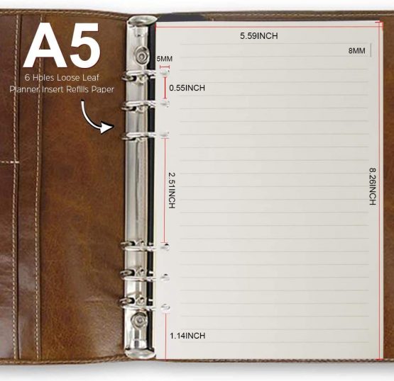 FANDAMEI 4 Packs A5 Refills Paper - 360Pages/ 180 Sheets 6 Hole Punched Paper, Filofax Clipbook A5 Refills Inserts Paper, Refillable Notebook Planner Lined Paper for Organiser Refills in Office School - Image 2