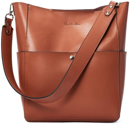BOSTANTEN Womens Leather Handbags Purses Designer Fashion Shoulder Tote Bag Clutch Bucket Bags for Ladies