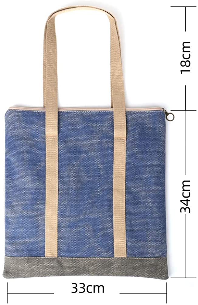 Flwydran Women Handbag Shopping Tote with Zipper Crossbody Unisex Work School Imitation linen Canvas Reusable Grocery Tote Bags - Image 4