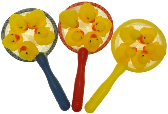 Henbrandt 5 Mini Rubber Ducks with Fishing Net Bath Toy Paddling Pool Game Summer Water Fun Toys for Kids - Image 3