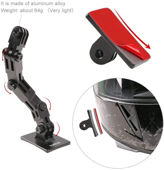 SUREWO Aluminum Motorcycle Helmet Chin Mount Compatible with Hero 10/9