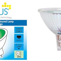 Opus 50W 12V GU5.3 Mr16 Green Coloured Halogen Dichroic Spot Light Bulb