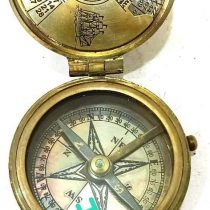 Nautical Replica Hub Brass Vintage Compass Kelvin Hughes 100 Year Calendar Compasses lid Compass