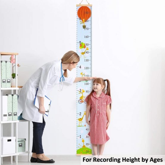 Beinou Wall Height Chart Growth Chart for Kids Wooden Wall Ruler 7.9'' x 79'' Canvas Height Measurement Wall Decor Hanging Height Measure for Baby Girls Boys Toddler Bedroom, Cartoon Giraffe - Image 4