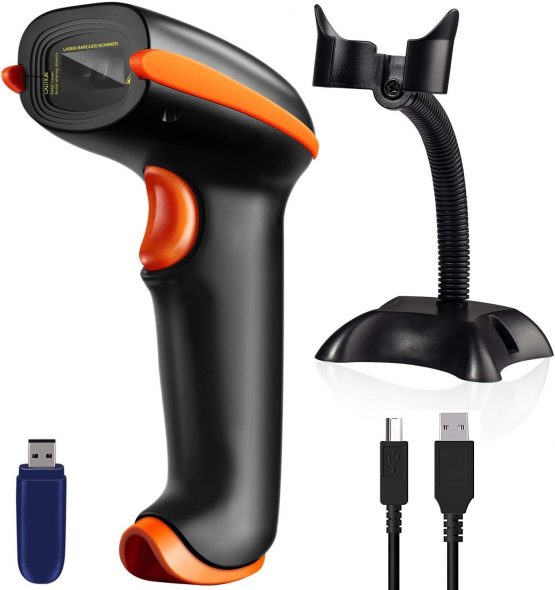 Tera Barcode Scanner Wireless with Battery Level Indicator (2.4Ghz Wireless+USB 2.0 Wired) 1D USB Handheld Bar Code Reader Scanner without Stand, Design Patent: EU008489413, Model 5100